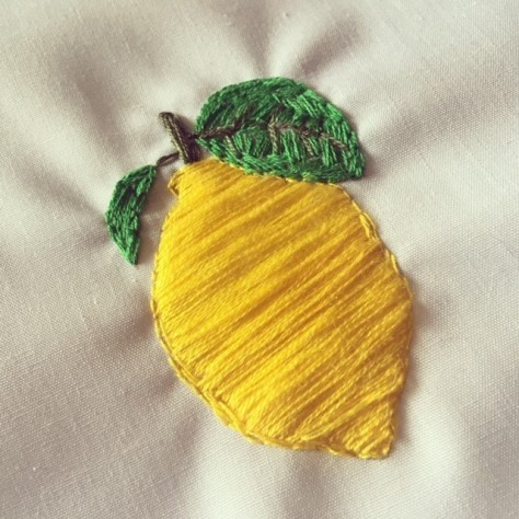 lemon embroidery